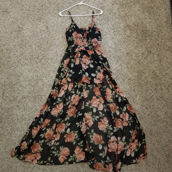 Black Toxik3 Floral Romper Dress - Picture 2 of 2